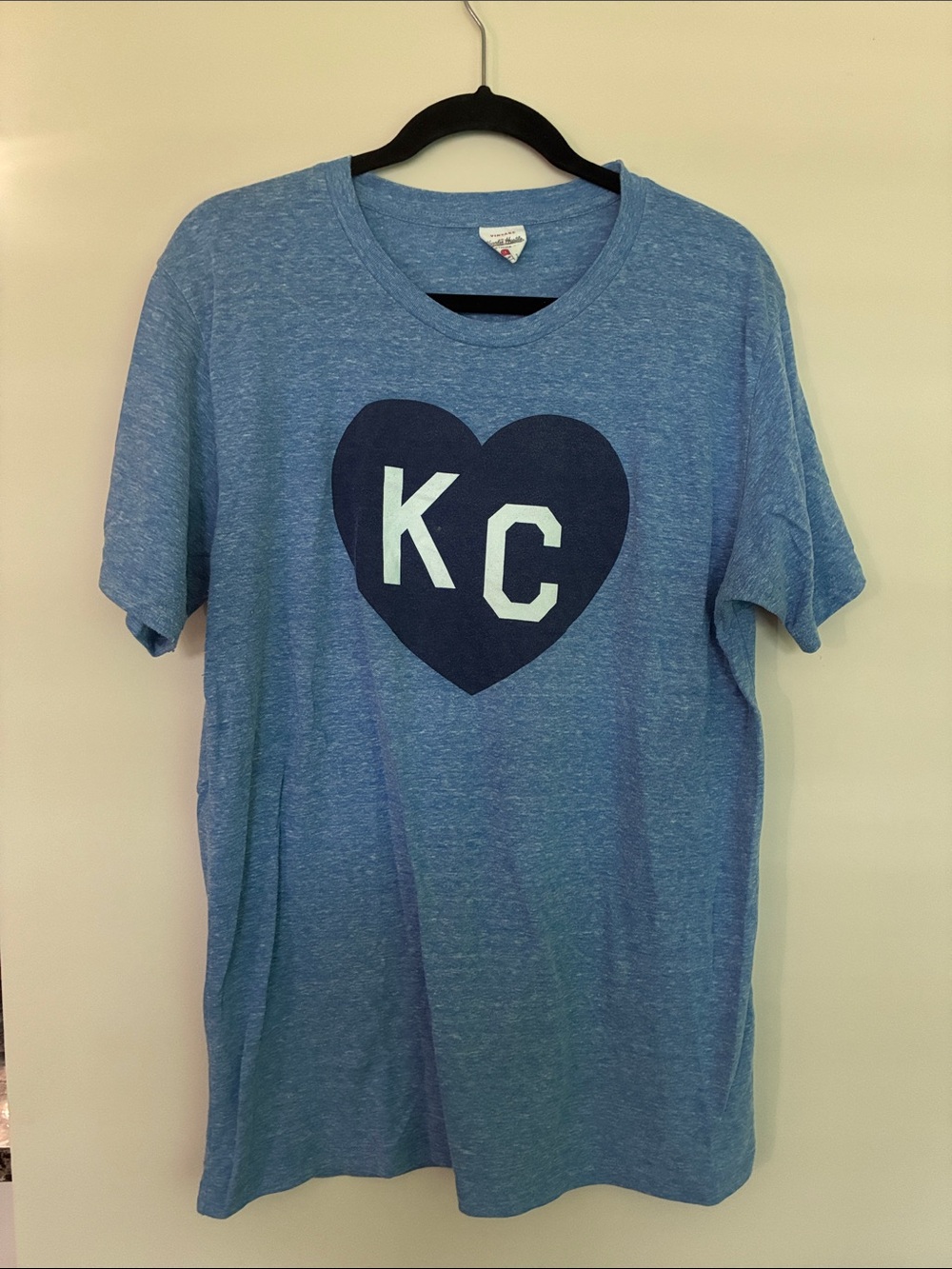 Charlie Hustle KC Heart Short Sleeve Tee - Light Blue
